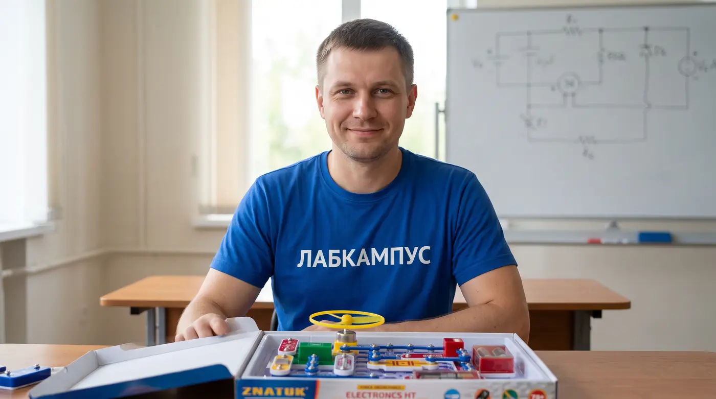 Электронный конструктор «Знаток» с элементами для сборки цепей